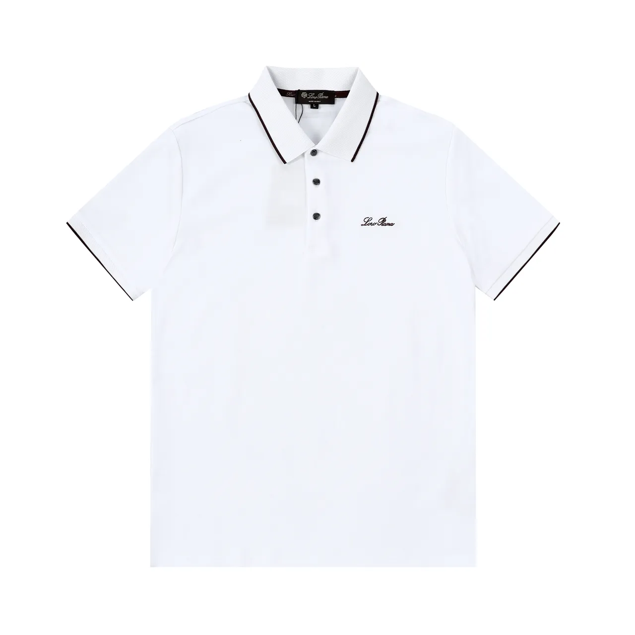 Loro piana ， ，logo ， ， ， Retro Same Style polo Versatile : White Size：M-3XL